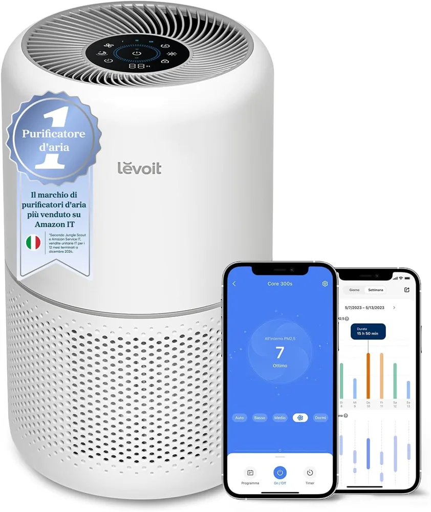 Purificatore d'aria smart Levoit Core 300S con l'app VeSync