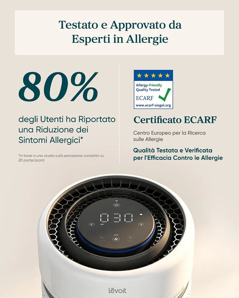 Levoit Eleva 300X testato per chi soffre di allergie